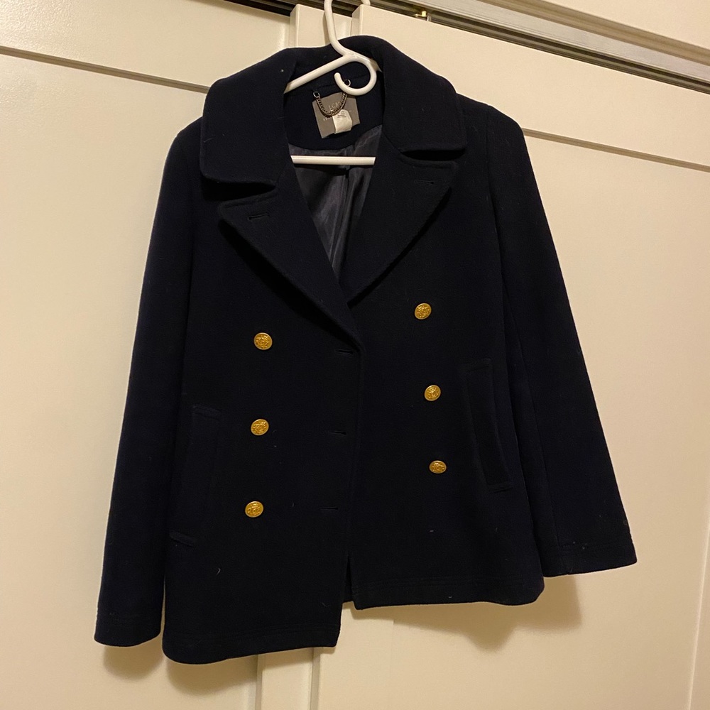 J.Crew Wool Pea Coat with Gold Buttons